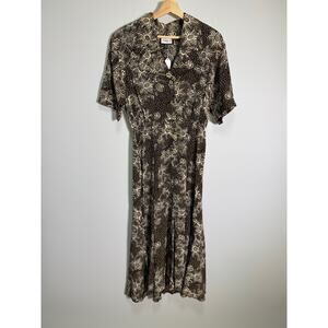 Vintage Neiman Marcus Gillian 100% Silk Midi Dress Size 8